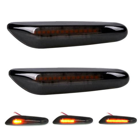 Lampi semnalizare, iluminare numar si Logo - Lampi LED semnalizări laterale aripă dinamice BZRSH, 100 lumeni, set 2 buc. pentru BMW E46, E90, E60, X1 E84, X3 E83