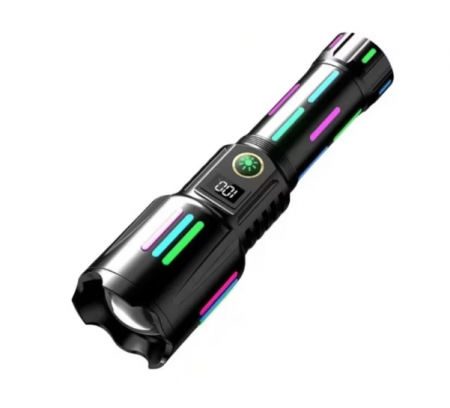 Lanterne - Lanterna LED din aluminiu, acumulator inclus 26650mah, 30W, 2000Lm, incarcare USB Type-C, Zoom ajustabil, negru, 5 moduri de iluminare, BZRSH
