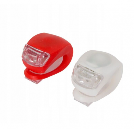 Fitness si sport - Lumini LED de siguranta bicicleta sau trotineta, 3 moduri iluminare, silicon, set 2 bucati