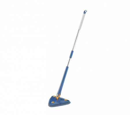 Casa si gradina - Mop Triunghiular Rotativ 360° cu Stoarcere, Laveta Microfibra, Albastru