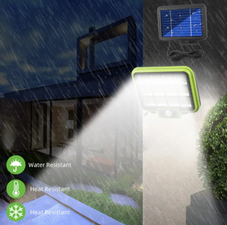 Proiector cu panou solar 192LED SMD, 50W, senzor de miscare, telecomanda, 3 moduri de iluminare, cablu 4.6 metri [7]