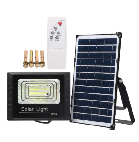Lampi solare - Proiector LED 100W cu panou solar si telecomanda
