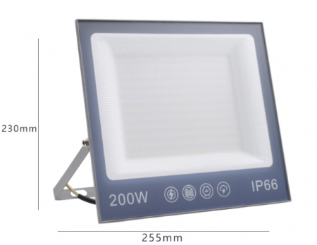 Proiector LED 200W, LED, 220V, subtire, alb rece 6500 K, 5000lm, BZRSH, 23 x 25.5 cm [1]