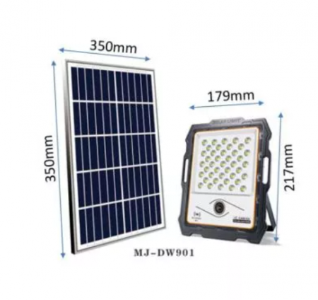 Proiector LED premium cu panou solar si senzor miscare, 100W, 82 LED, telecomanda [1]