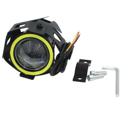 Proiector led moto, ATV, Off Road, cu angel eye, 2 faze si mod stroboscop [8]