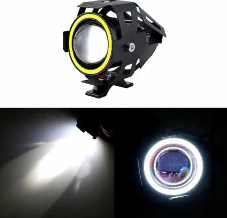 Proiector led moto, ATV, Off Road, cu angel eye, 2 faze si mod stroboscop [2]