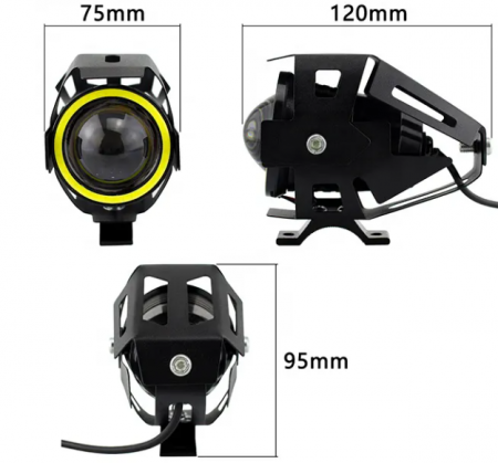 Proiector led moto, ATV, Off Road, cu angel eye, 2 faze si mod stroboscop [3]