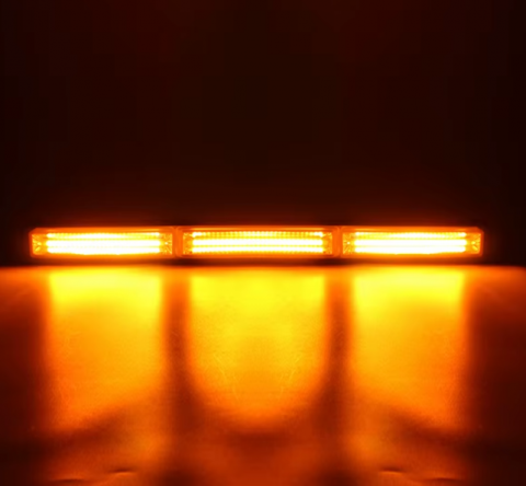 Rampa girofar cu magneti, 44cm cu bara dubla stroboscop, 12V-24V, prindere magnetica, lumina galbena [6]