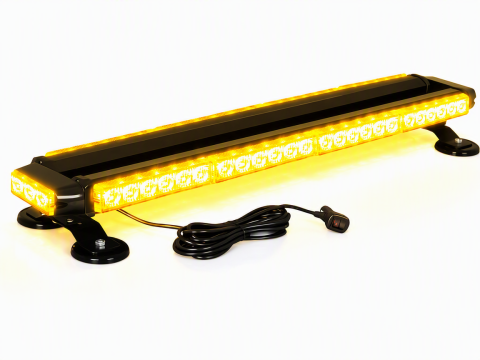 Girofar si Lumini avertizare - Rampă Girofar LED Dubla Stroboscop BZRSH 65cm, Lumină Galbenă, 14 Moduri, 12-24V
