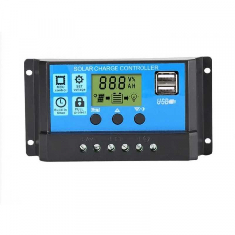 Electronice - Regulator Controler Solar PWM 10A, 12V24V, 2 X USB Si LCD