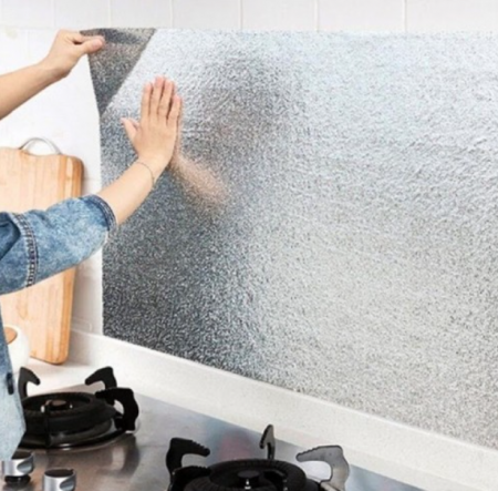 Set 3 x Folie bucatarie de Aluminiu autocolanta pentru bucatarie (SILVER) [3]