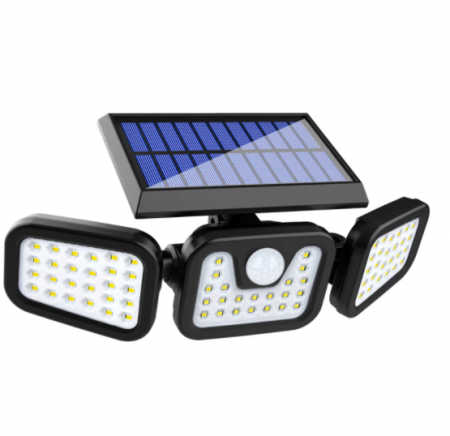 Iluminat - Lampa tripla solara 74 LED cu senzor de miscare