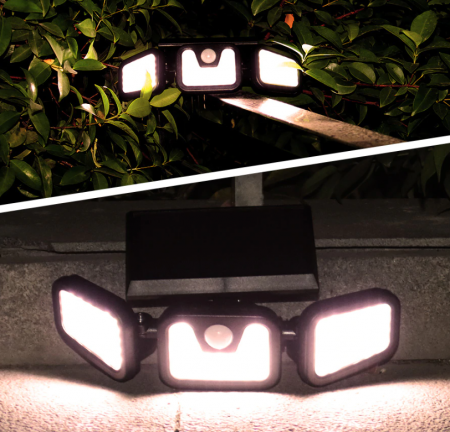 Lampa tripla solara 74 LED cu senzor de miscare [4]