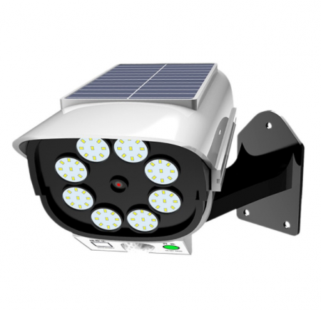 Electronice - Camera falsa cu lampa solara, 80 LED, senzor de miscare