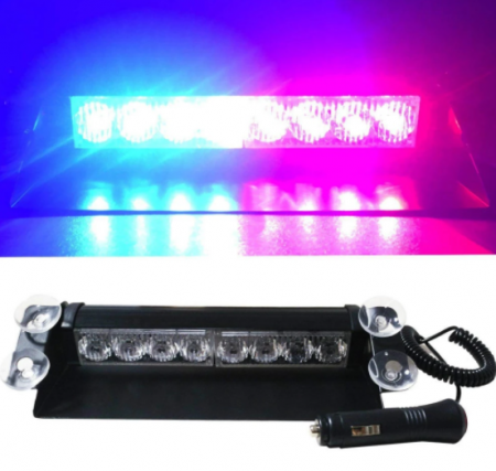Stroboscop LED auto parbriz COB rosu albastru [1]
