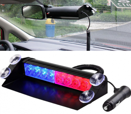 Auto - Stroboscop LED auto parbriz COB rosu albastru