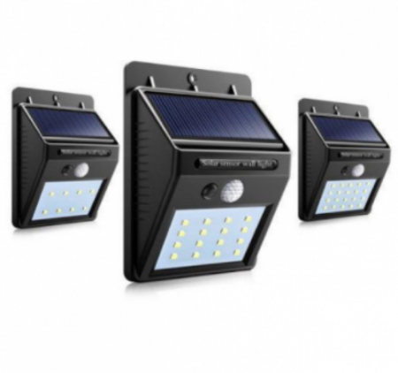 Iluminat - Set 3 Lampi Solare cu 30 LED, senzor de miscare si senzor de lumina