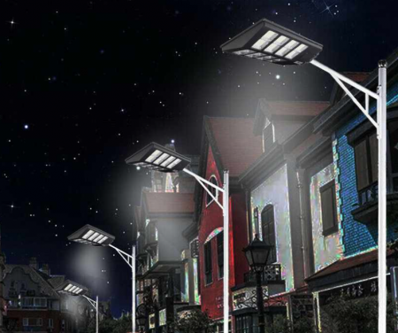 Lampa stradala cu panou solar 400W 640 LED, senzor de lumina, telecomanda [4]