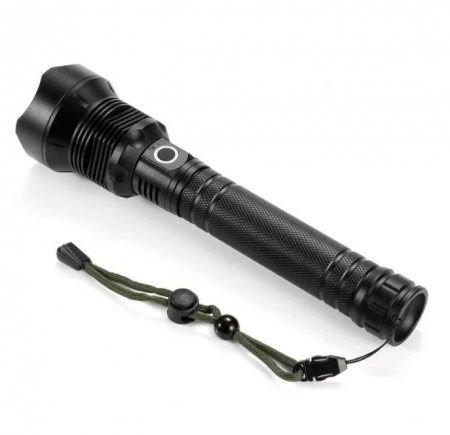 Lanterna profesionala metalica LED P70, incarcare USB, 2 acumulatori [1]
