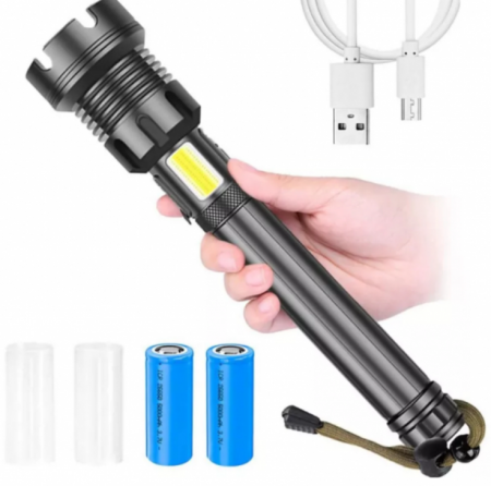 Lanterne - Lanterna profesionala metalica LED P120, 3 moduri de iluminare, zoom