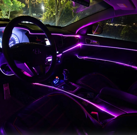 Banda LED auto, lumina ambientale , 6M, aplicatie mobil, 4 module [3]