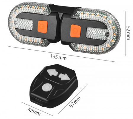 Semnalizare LED pentru bicicletă, USB, lampa spate, 30 LED, telecomanda, semnal sonor [1]