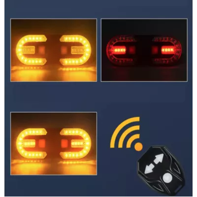 Semnalizare LED pentru bicicletă, USB, lampa spate, 30 LED, telecomanda, semnal sonor [3]