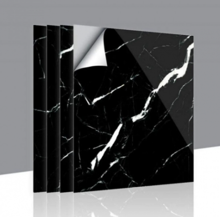 Set 10 x placi autoadezive din spuma moale pentru perete, tip marmura neagra 60x60 cm, 3.6 mp [2]