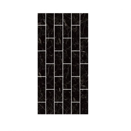 Set 10 x tapet autoadeziv decorativ BZRSH, spuma moale, lavabil, adeziv puternic, usor de montat, suprafata acoperire 1.8 mp, 30x60 cm, 1.7mm grosime, negru [1]