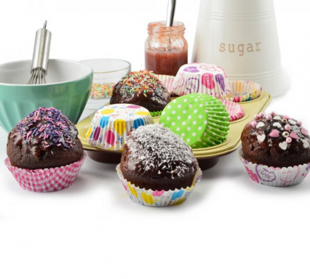 Set 100 forme copt pentru briose TopBazar, hartie, 11 cm, multicolore [5]