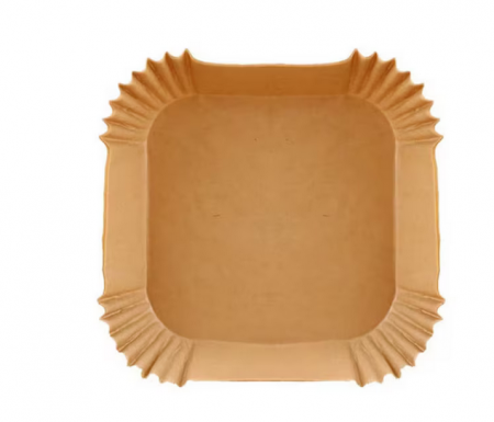 Set 100 hartii de copt pentru air fryer, Termorezistent, Maro 16 x 16 x 4.5 cm, patrat, TopBazar [1]