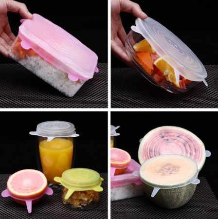 Set 12 capace elastice reutilizabile din silicon [5]