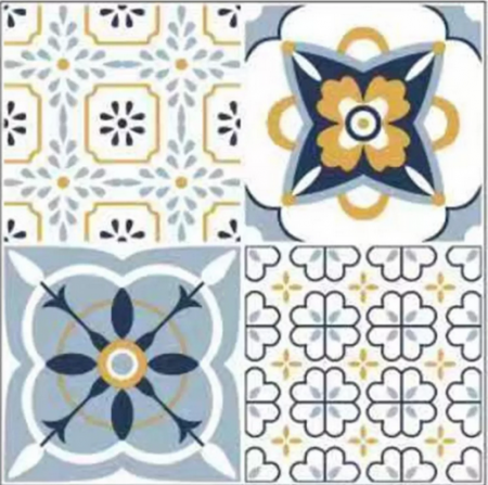 Tapet si Folii Autoadezive - Set 12 placi autocolante din vinil, 30x30 cm, rezistente la apa, model floral multicolor