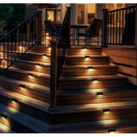 Set 16 lampi solare cu senzor de lumina pentru gard, scari sau balustrada. negru [4]