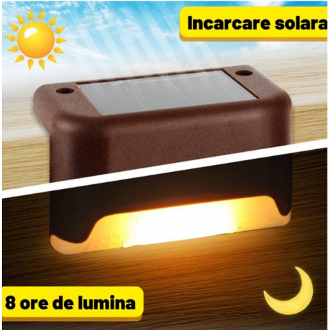 Set 16 lampi solare cu senzor de lumina pentru gard, scari sau balustrada. negru [1]