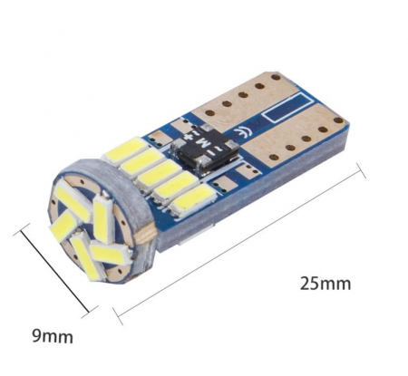 Set 2 bec led auto W5W Canbus T10 cu 15smd 150 lm 12v [2]