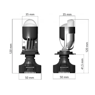 Set 2 becuri auto A7 H4 cu lupa Canbus 2 faze 30000lm/set 6000K [1]