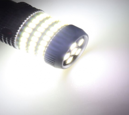 Set 2 Becuri auto LED 12V, 1156, BA15S P21W 180°, 78LED, Alb Rece, Marsarier, Lumini de zi, Pozitii, BZRSH [4]