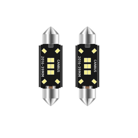 Auto - Set 2 Becuri auto LED, C5W Sofit, 10 LED SMD, Canbus fara eroare, 39 mm, BZRSH