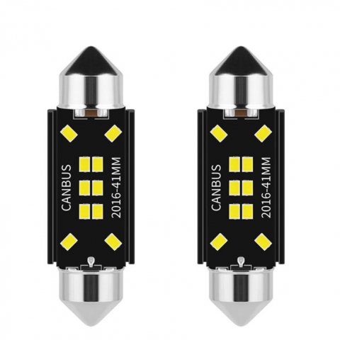 Auto - Set 2 Becuri auto LED, C5W Sofit, 8 LED SMD, Canbus fara eroare, 41 mm, BZRSH - Copie