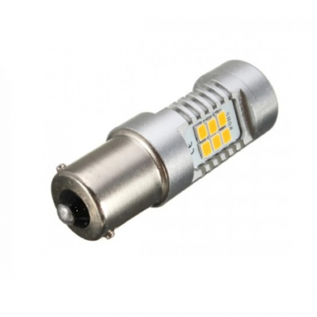Set 2 becuri auto LED cu lupa 1156/BA15S P21W, BZRSH®, cu 27 de LED-uri, Alb rece, 6000K [1]