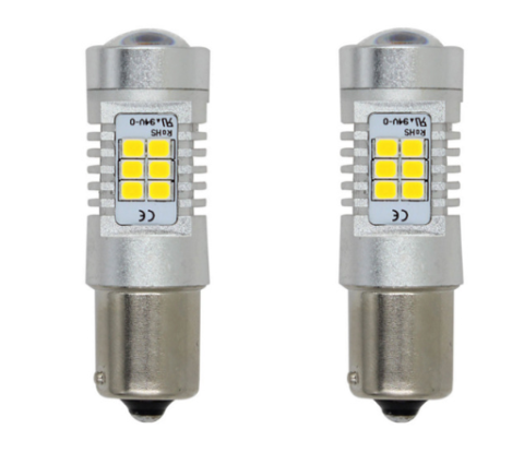 Set 2 becuri auto LED cu lupa 1156/BA15S P21W, BZRSH®, cu 27 de LED-uri, Alb rece, 6000K [3]