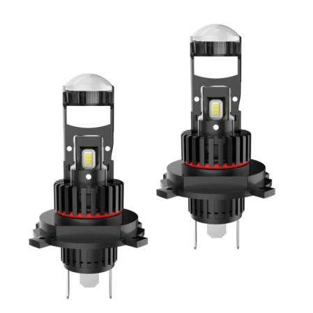 Set 2 becuri auto LED cu lupa, H4, 2 faze, 280W, 12V, 6500K, Canbus, fara eroare, +300%, BZRSH [3]