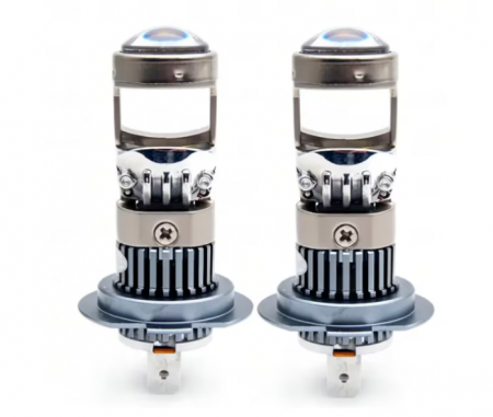 Auto - Set 2 becuri auto LED cu lupa, H7, 150W, 12V, 6500K, Canbus, fara eroare, +300%, BZRSH