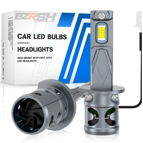 Set 2 becuri auto LED cu ventilator mini H1, canbus, 120W, BZRSH, soclu H1, 12V, 6000K [4]