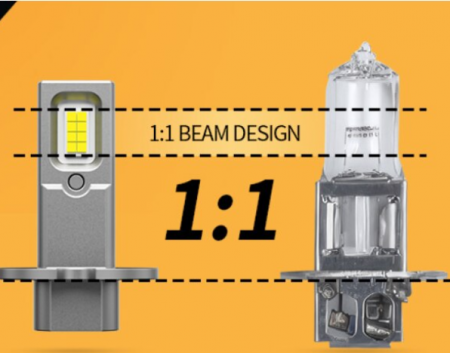 Set 2 becuri auto LED H3, mini, BZRSH, 120W, 12V, 6000K [1]