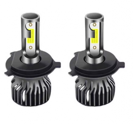 Auto - Set 2 becuri auto LED H4 COBS, 100W, BZRSH, lumina alb-rece, 12.000 lumeni, 12V, 6000K