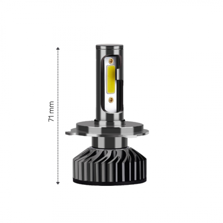 Set 2 becuri auto LED H4 COBS, 100W, BZRSH, lumina alb-rece, 12.000 lumeni, 12V, 6000K [7]