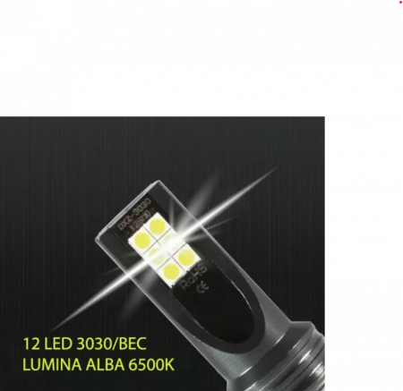 Set 2 becuri auto LED H7, 12 LED, 60W, Lumina alba 6000k, 12V, 6800Lm [2]