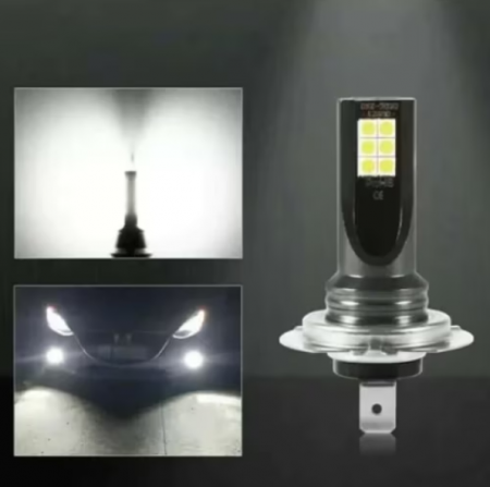 Set 2 becuri auto LED H7, 12 LED, 60W, Lumina alba 6000k, 12V, 6800Lm [4]